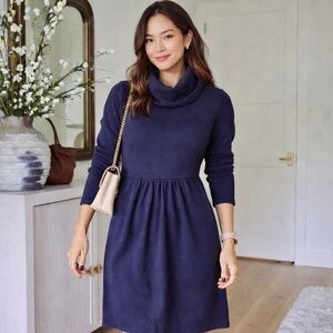 J.Crew‎ Small Cowl Neck Knit Dress Black Cashmere–Wool Blend